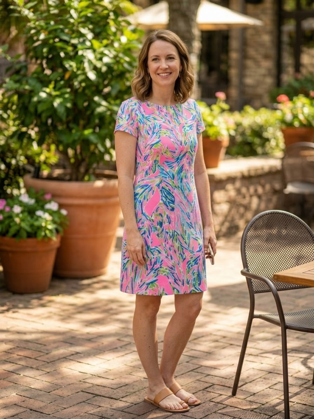 Lilly Pulitzer Layton Shift Dress - Palm Reader Print (Size Medium)